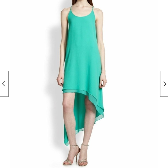 BCBGMaxAzria Green Asymmetrical Halter Sundress - Picture 3 of 9